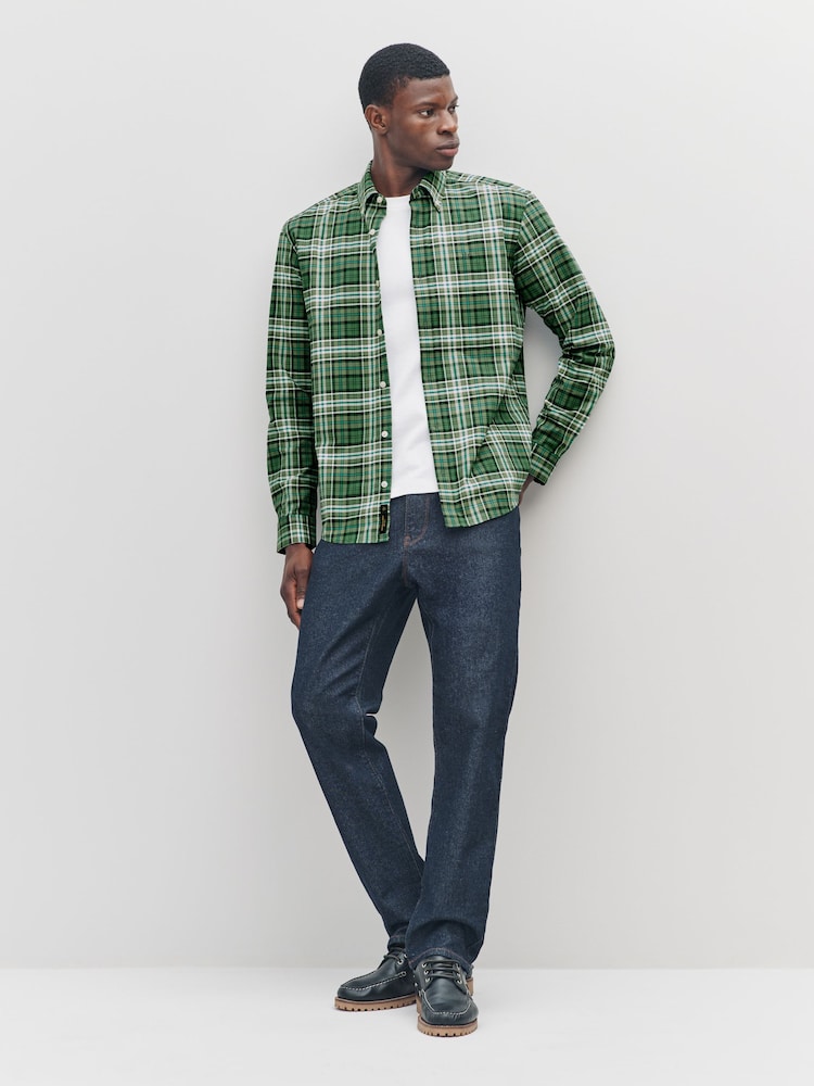 Green Long Sleeve Check Oxford Shirt - Image 2 of 9