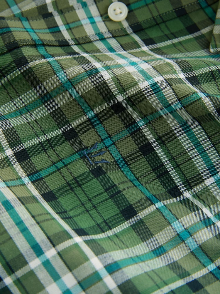 Green Long Sleeve Check Oxford Shirt - Image 9 of 9
