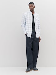 Ecru Textured Long Sleeve Check Shirt - Image 2 of 8