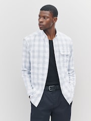 Ecru Textured Long Sleeve Check Shirt - Image 3 of 8