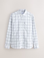 Ecru Textured Long Sleeve Check Shirt - Image 6 of 8
