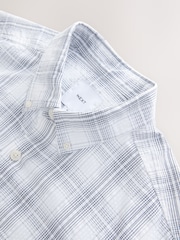 Ecru Textured Long Sleeve Check Shirt - Image 7 of 8