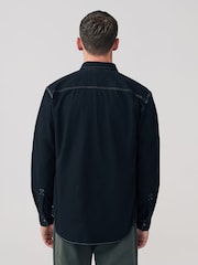 Preto - Camisa de manga curta estilo western com dois bolsos - Imagem 3 de 5