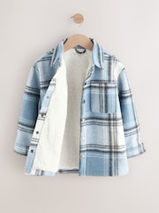 Blue Check Lined Shacket (3-16yrs) - Image 6 of 10