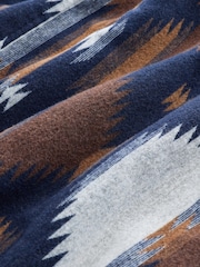 Tan/Navy Ikat Pattern Lined Shacket (3-16yrs) - Image 9 of 10