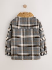 Grey Check Borg Collar Lined Shacket (3-16yrs) - Image 7 of 9