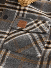 Grey Check Borg Collar Lined Shacket (3-16yrs) - Image 8 of 9