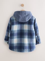 Navy Blue Borg Lined Hooded Check Shacket (3-16yrs) - Image 6 of 10