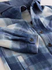 Navy Blue Borg Lined Hooded Check Shacket (3-16yrs) - Image 8 of 10