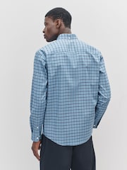 Indigo Blue Long Sleeve Check Oxford Shirt - Image 3 of 8