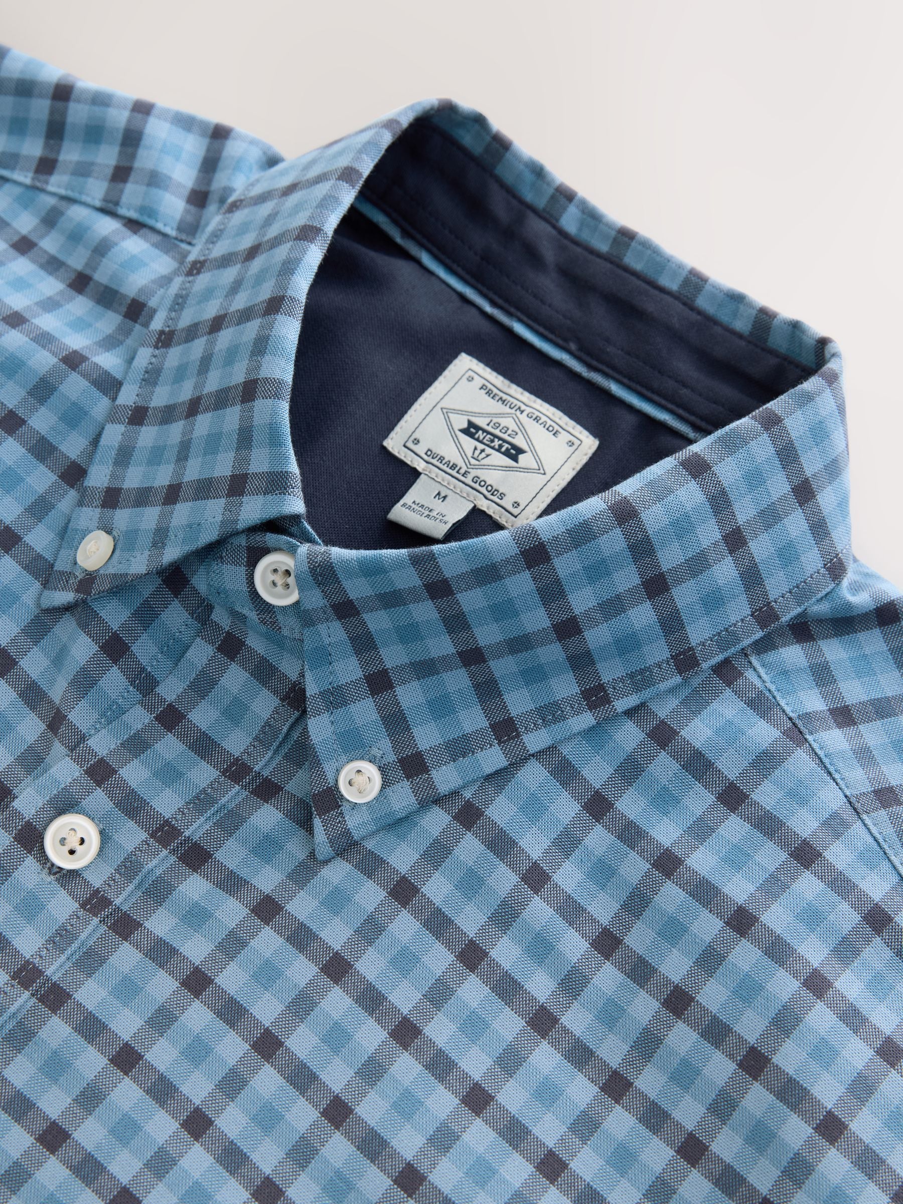 Buy Indigo Blue Long Sleeve Check Oxford Shirt from Next USA