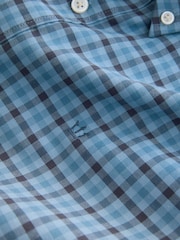 Indigo Blue Long Sleeve Check Oxford Shirt - Image 8 of 8