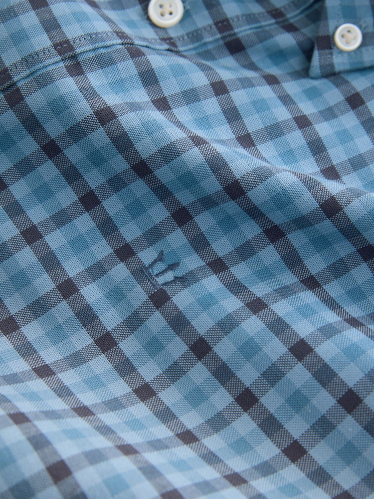 Indigo Blue Long Sleeve Check Oxford Shirt - Image 8 of 8