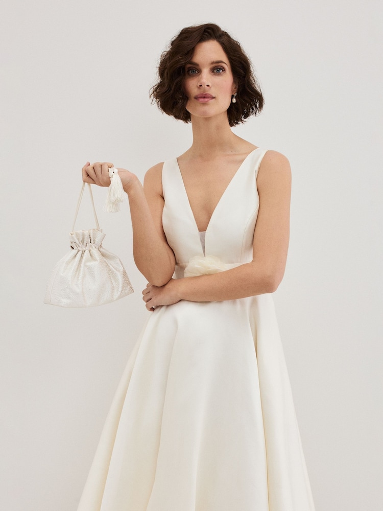 Phase Eight White Pearl Drawstring Clutch - Image 7 of 7