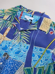 Синий кобальт - Alec Cummings Printed Short Sleeve Shirt - Изображение 2 из 8