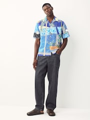 Синий кобальт - Alec Cummings Printed Short Sleeve Shirt - Изображение 3 из 8