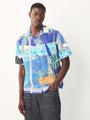 Синий кобальт - Alec Cummings Printed Short Sleeve Shirt - Изображение 4 из 8