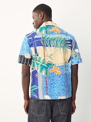 Синий кобальт - Alec Cummings Printed Short Sleeve Shirt - Изображение 5 из 8