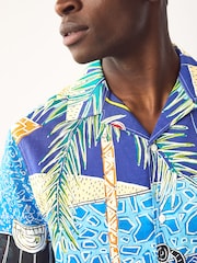Синий кобальт - Alec Cummings Printed Short Sleeve Shirt - Изображение 6 из 8