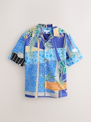 Синий кобальт - Alec Cummings Printed Short Sleeve Shirt - Изображение 7 из 8