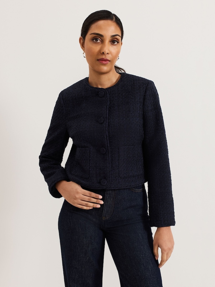 Phase Eight Blue Petite Ripley Boucle Jacket - Image 1 of 6