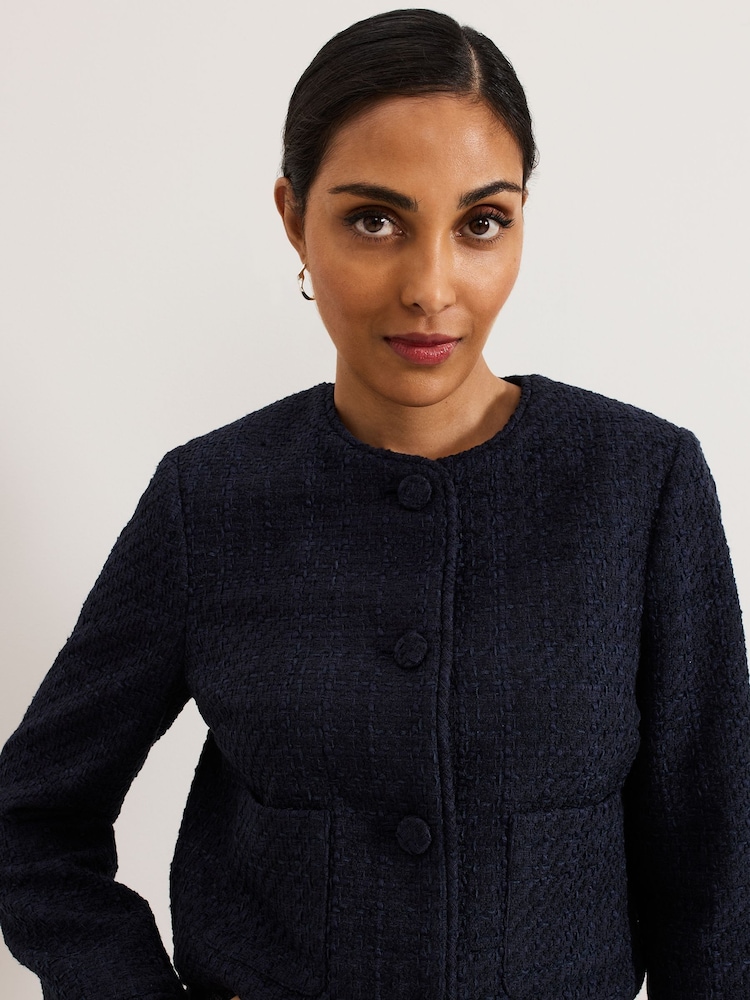 Phase Eight Blue Petite Ripley Boucle Jacket - Image 3 of 6
