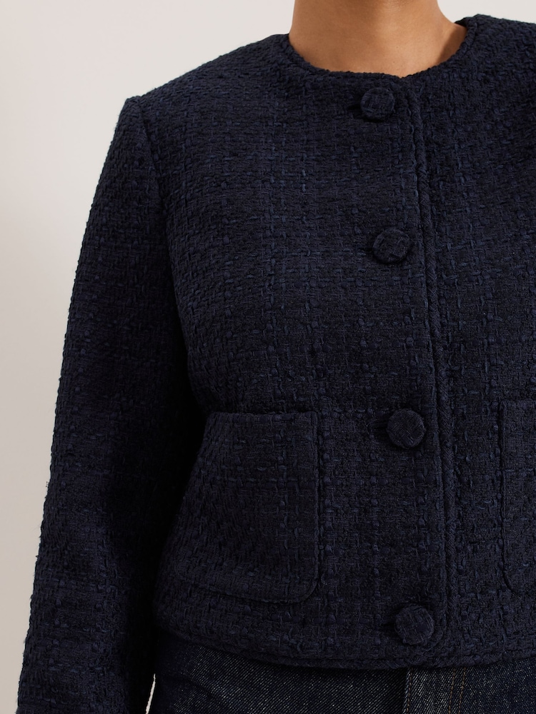 Phase Eight Blue Petite Ripley Boucle Jacket - Image 5 of 6