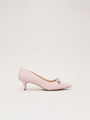 Phase Eight Pink Bow Kitten Heel Court Shoes - Imagen 2 de 9