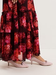 Phase Eight Pink Bow Kitten Heel Court Shoes - Imagen 8 de 9