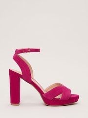 Phase Eight Pink Pink Suede Stitch Platform Sandals - Image 1 of 7
