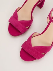 Phase Eight Pink Pink Suede Stitch Platform Sandals - Image 7 of 7