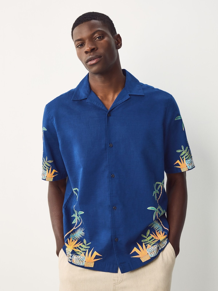Темно-синий - Alec Cummings Printed Short Sleeve Shirt - Изображение 1 из 7