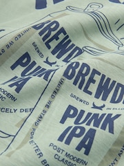 Grey Brewdog Printed Short Sleeve Shirt with Cuban Collar - Image 7 of 8