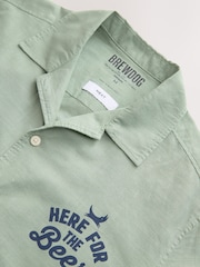 Grey Brewdog Printed Short Sleeve Shirt with Cuban Collar - Image 8 of 8