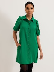 Phase Eight Green Petite Candice Scallop Dress - Image 1 of 6