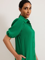 Phase Eight Green Petite Candice Scallop Dress - Image 5 of 6
