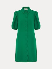 Phase Eight Green Petite Candice Scallop Dress - Image 6 of 6