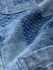 Синий деним - Patchwork Denim Shacket - Изображение 2 из 3