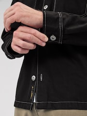 Schwarz - Canvas Shacket Overshirt - Bild 5 von 8