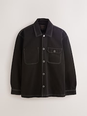 Schwarz - Canvas Shacket Overshirt - Bild 6 von 8