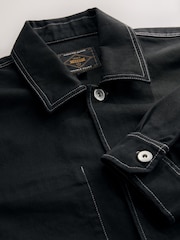 Schwarz - Canvas Shacket Overshirt - Bild 7 von 8