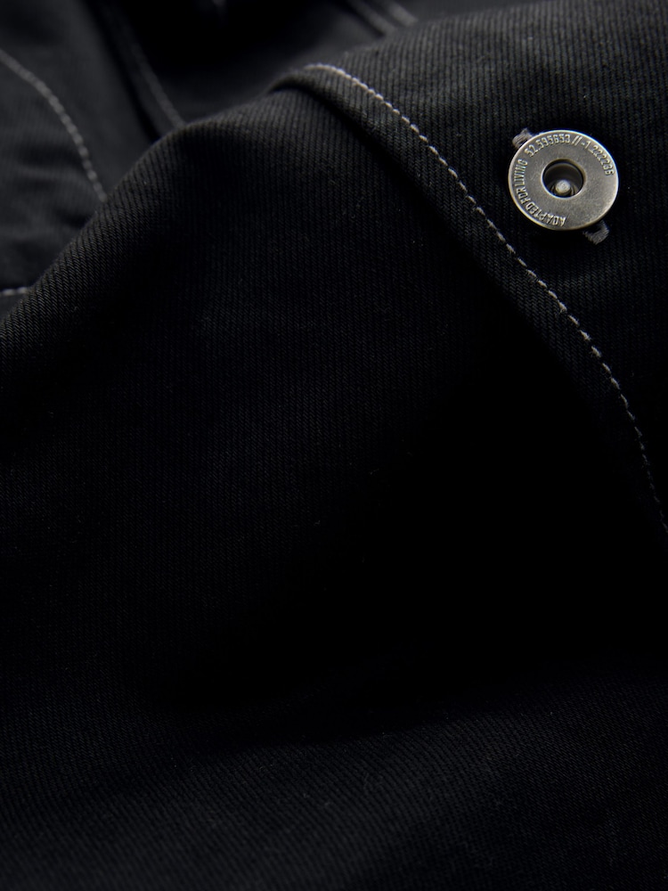 Schwarz - Canvas Shacket Overshirt - Bild 8 von 8