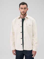 Ecru Twin Pocket Canvas Shacket Overshirt - Image 1 of 8