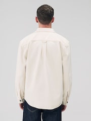 Ecru Twin Pocket Canvas Shacket Overshirt - Image 3 of 8