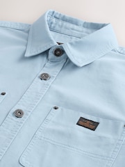 Light Blue Twin Pocket Canvas Shacket Overshirt - Image 8 of 8
