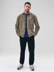 Khaki Green Twin Pocket Canvas Shacket Overshirt - Image 2 of 8