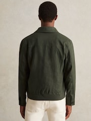Reiss Khaki Green Adam Linen Four-Pocket Jacket - Image 5 of 7
