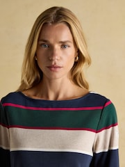 Joules Harbour Multi Boat Neck 100% Cotton Breton Top - Image 4 of 10