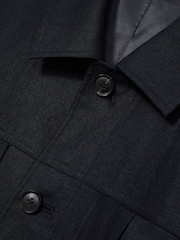 Reiss Navy Adam Linen Four-Pocket Jacket - Image 7 of 7