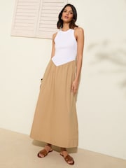 Friends Like These Natural Drop Waist 2 in 1 Midi Dress - Image 1 of 5